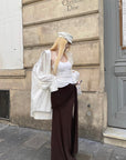 Rase le sol Draped Knit Maxi Skirt with Wrap Detail