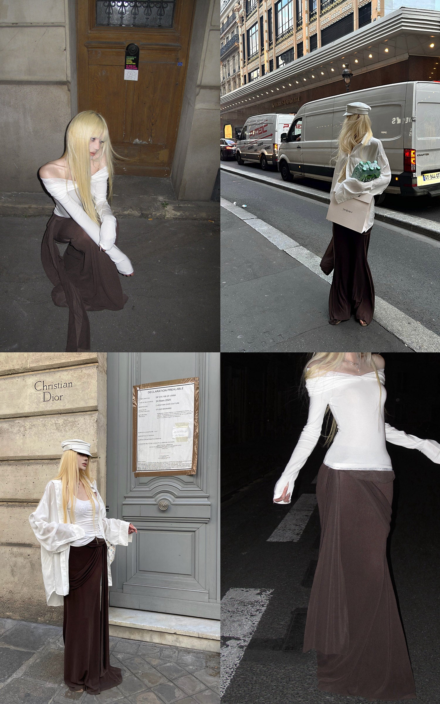 Rase le sol Draped Knit Maxi Skirt with Wrap Detail