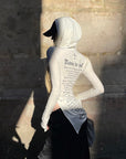 Rase le sol Printed Fitted Hoodie with Slit Hem