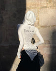 Rase le sol Printed Fitted Hoodie with Slit Hem