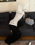 Rase le sol Printed Fitted Hoodie with Slit Hem