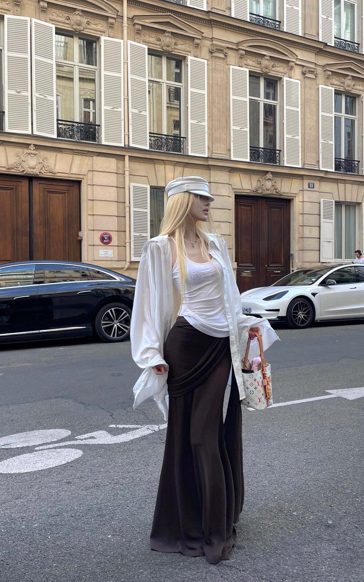 Rase le sol Draped Knit Maxi Skirt with Wrap Detail