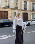 Rase le sol Draped Knit Maxi Skirt with Wrap Detail