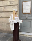 Rase le sol White Cross-Back Slim Knit Tank Top