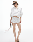 IAMXIAA Cropped Windbreaker Jacket and Relaxed Shorts Set