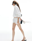 IAMXIAA Cropped Windbreaker Jacket and Relaxed Shorts Set