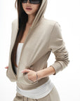 IAMXIAA Velour Zip Hoodie and Wide-Leg Pants Set
