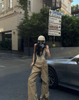 WARDEN EDGE Wide Leg Cargo Pants with Strap Details and Detachable Pocket