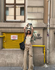 WARDEN EDGE Wide Leg Cargo Pants with Strap Details and Detachable Pocket