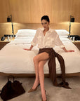 ROVENTE Draped Mini Skirt with Side Tie and Long Flowing Sash