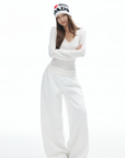 IAMXIAA Studded V-Neck Long Sleeve Tee