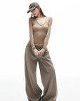 IAMXIAA Studded V-Neck Long Sleeve Tee