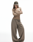 IAMXIAA Studded V-Neck Long Sleeve Tee