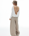 IAMXIAA Open-Back Studded Long Sleeve Top