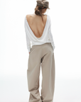 IAMXIAA Open-Back Studded Long Sleeve Top