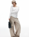 IAMXIAA Open-Back Studded Long Sleeve Top