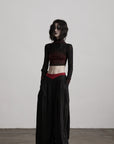 DOINDULGE Sheer Textured Long Sleeve T-Shirt