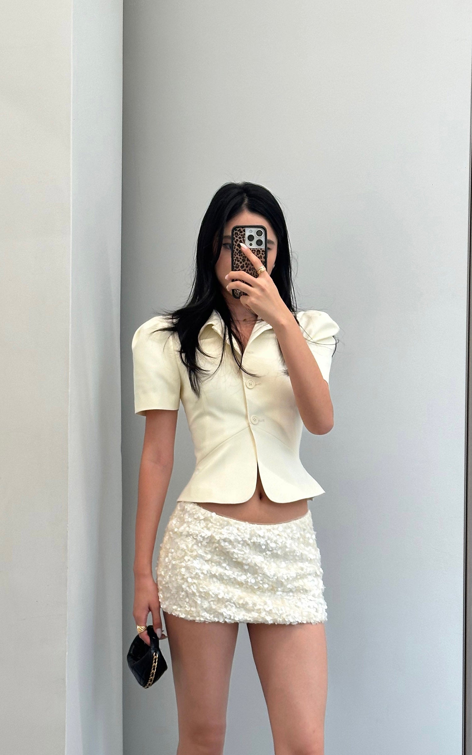 ROVENTE Sequin Embellished Mini Skirt