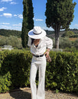 ROVENTE Linen Utility Shirt with Epaulettes and Patch Pockets