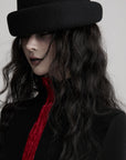 DOINDULGE Contrast Velvet Panel Long Sleeve T-Shirt