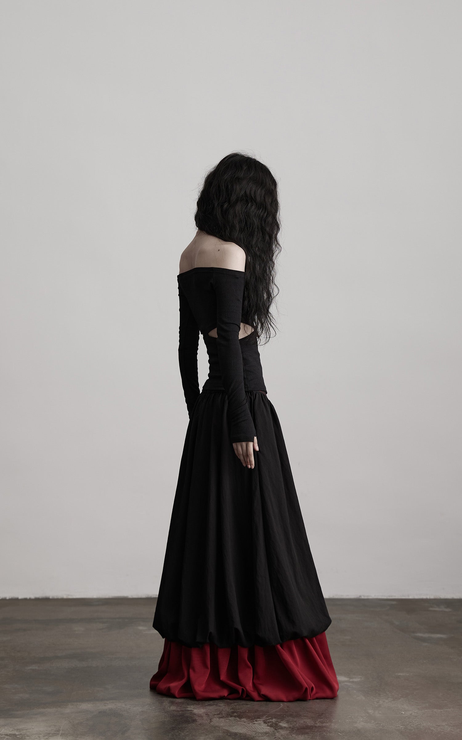 DOINDULGE Off-Shoulder Cutout Top with Bead Details