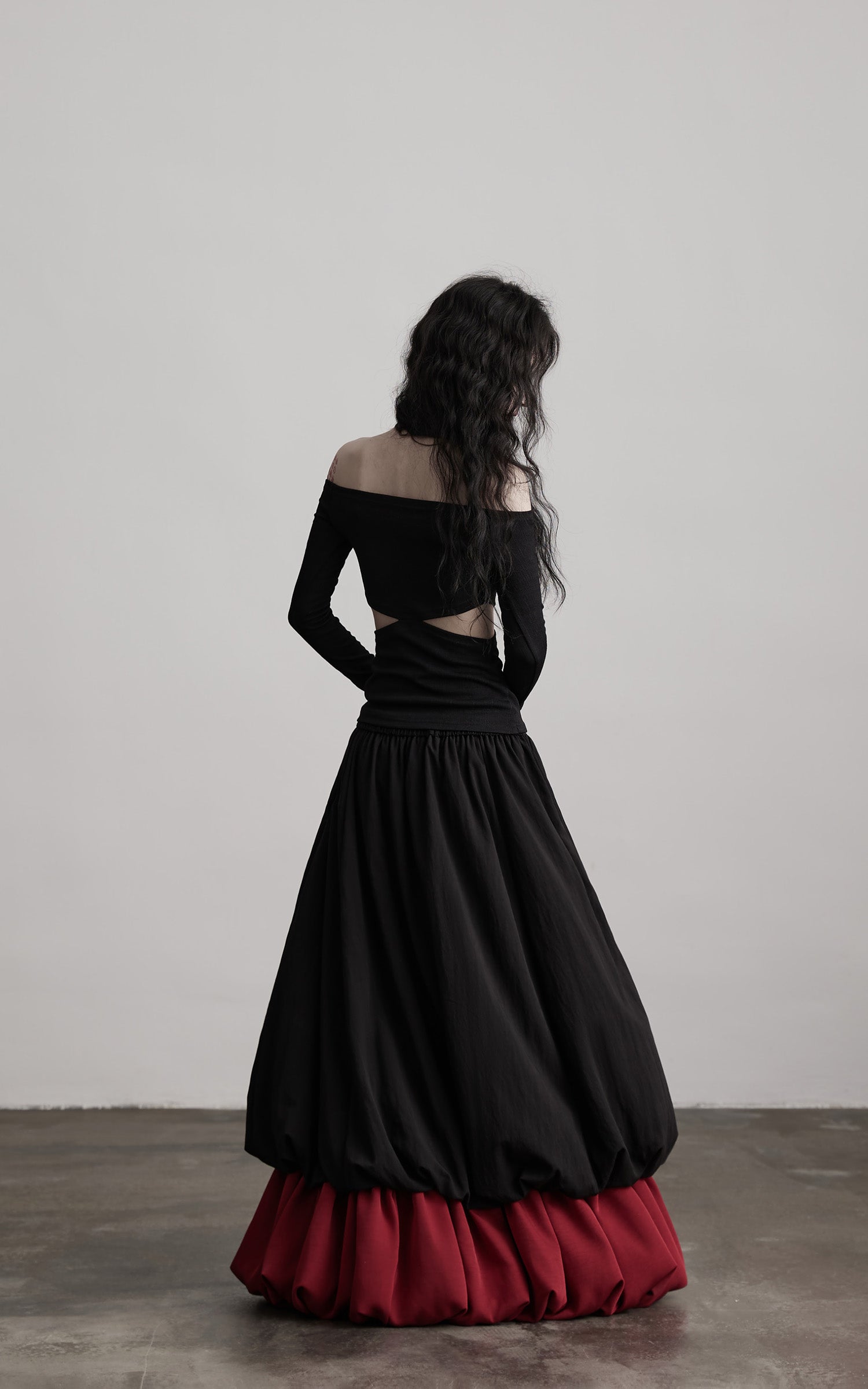 DOINDULGE Off-Shoulder Cutout Top with Bead Details