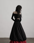 DOINDULGE Off-Shoulder Cutout Top with Bead Details
