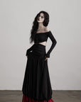 DOINDULGE Off-Shoulder Cutout Top with Bead Details