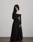 DOINDULGE Off-Shoulder Cutout Top with Bead Details