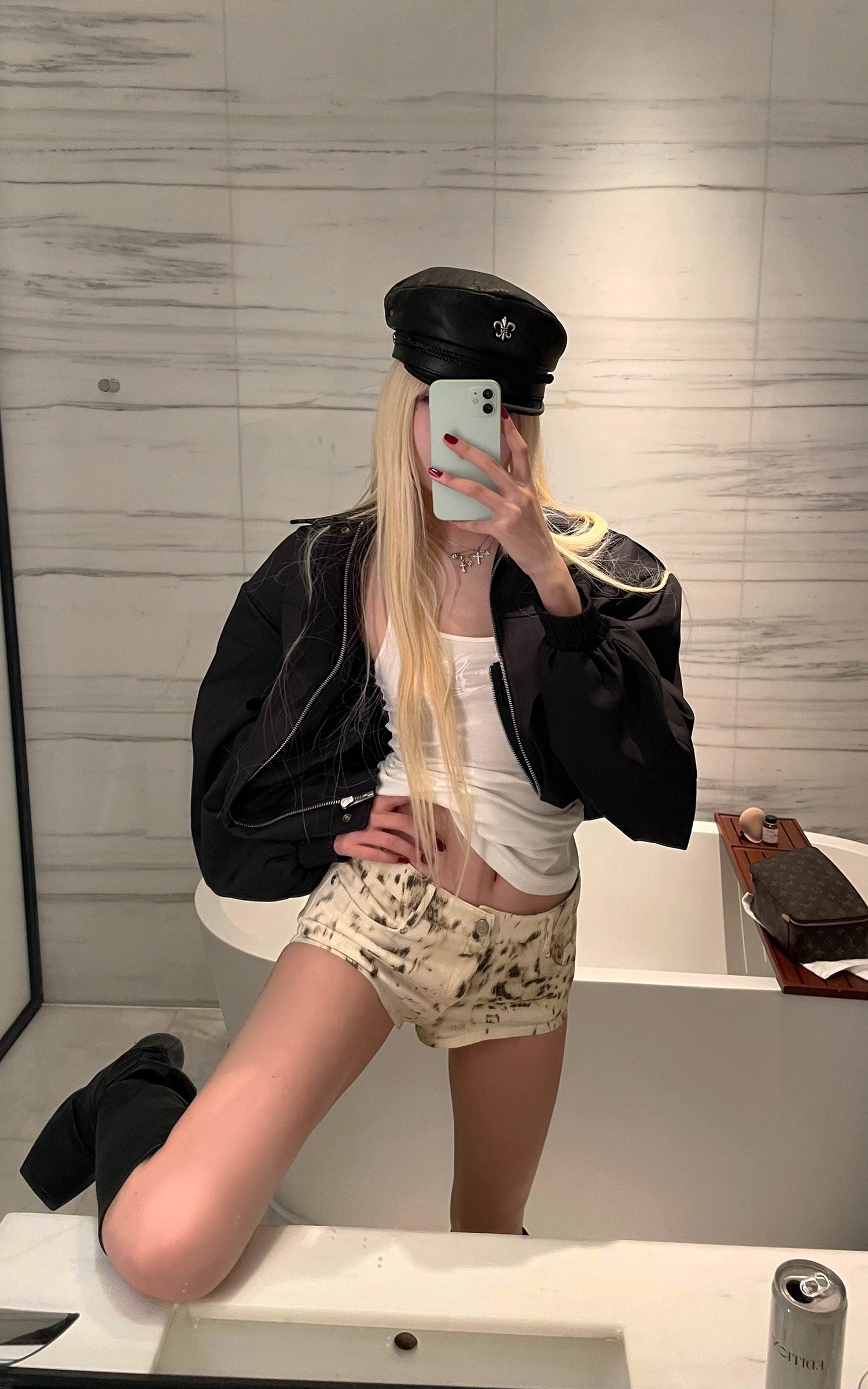 Rase le sol Leopard Print Denim Micro Shorts