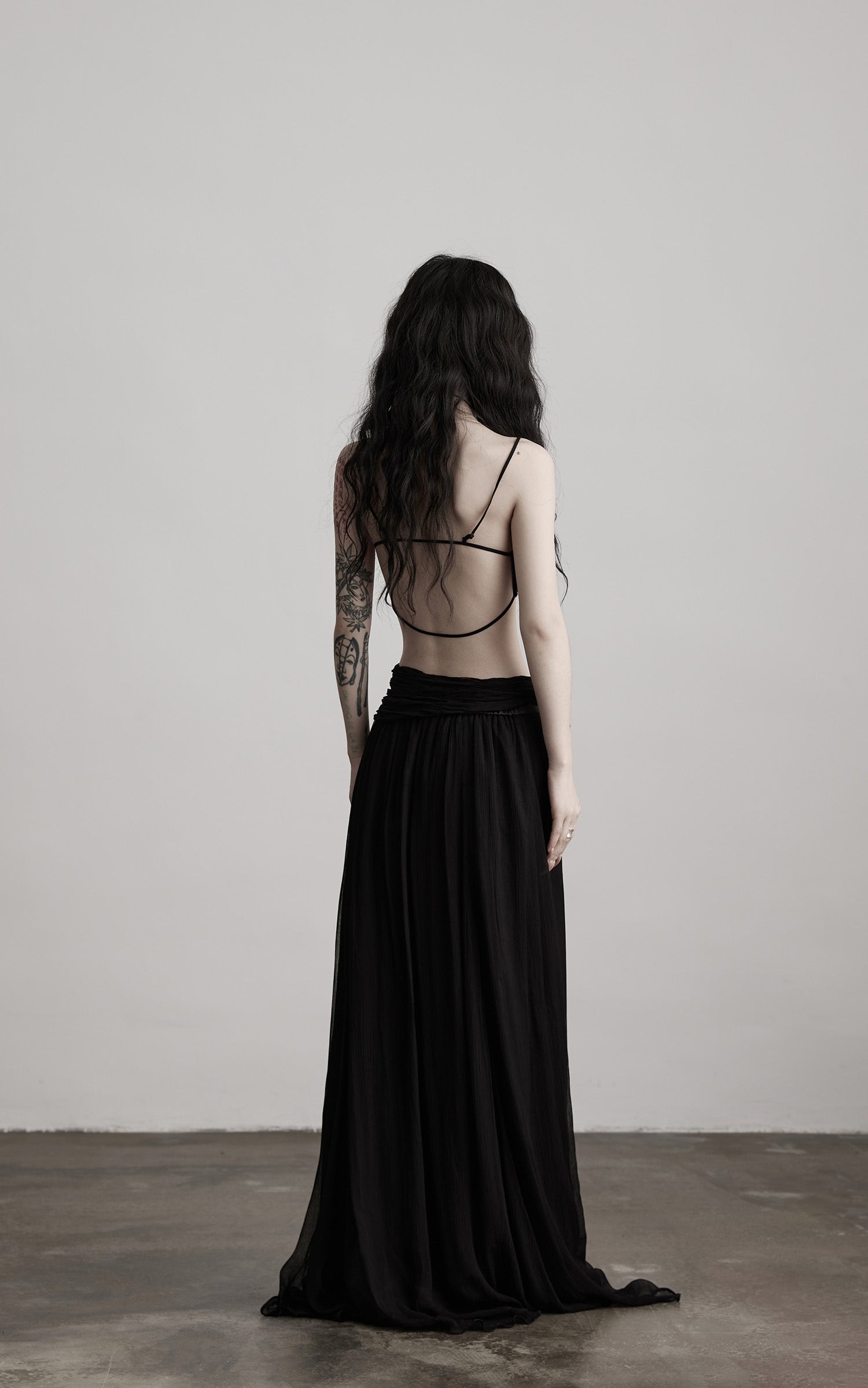 DOINDULGE Strappy Lace Bralette – Gothic Crochet Texture with Minimal Silhouette