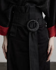 DOINDULGE Structured Strapless Bustier Belt with Oversized Ring Detail