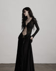DOINDULGE Distressed Knit Long Sleeve Cardigan