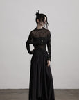 DOINDULGE Sheer Pleated Layered Top with Strapless Inner Bustier