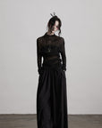 DOINDULGE Beaded Lace Wide Pants