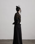 DOINDULGE Beaded Lace Wide Pants