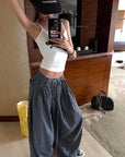 WARDEN EDGE Wide-Leg Check Pants Relaxed Fit Streetwear Trousers