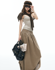 IAMXIAA Ribbed Knit Spaghetti Strap Tank Top
