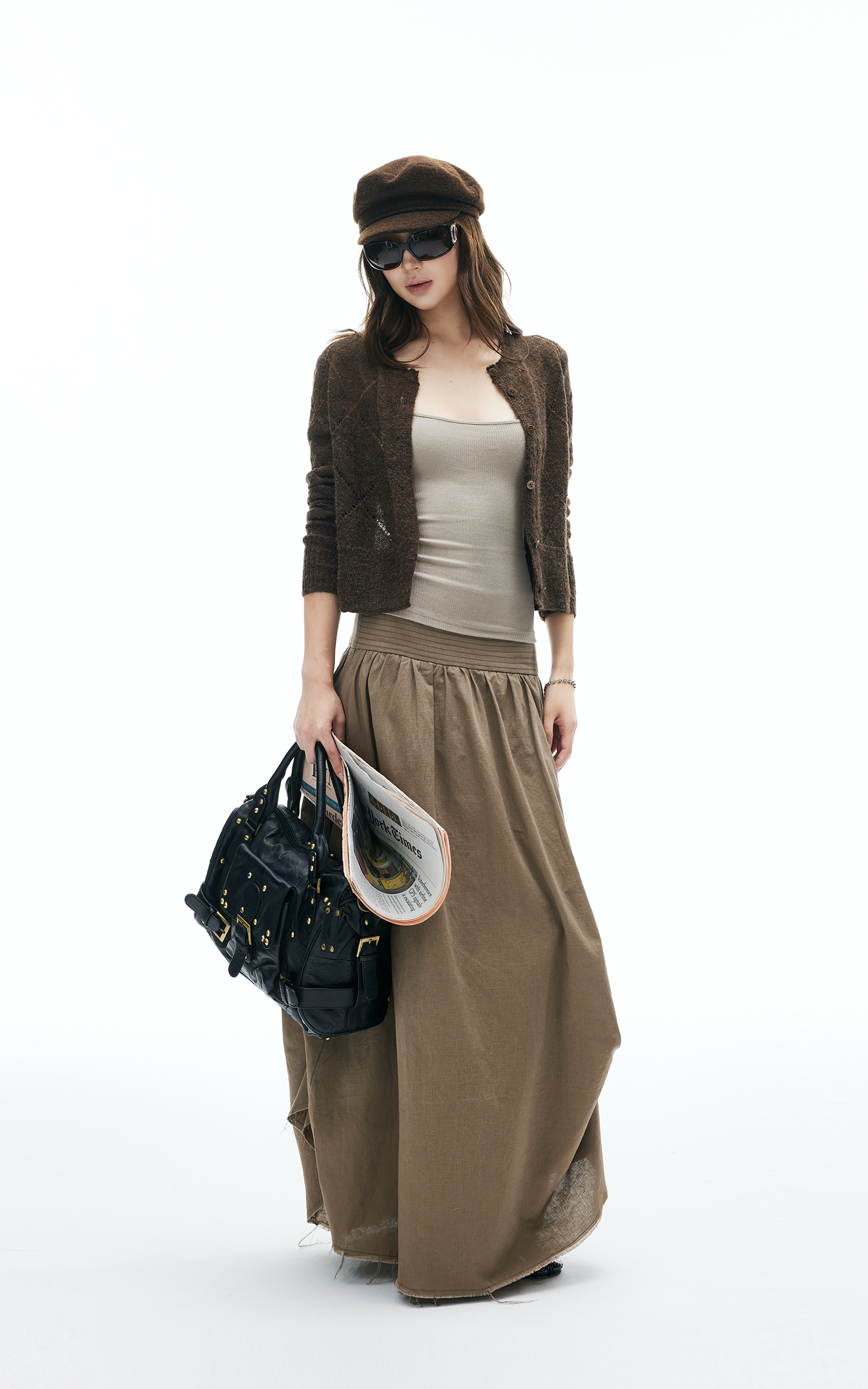 IAMXIAA Sheer Knit Button Up Cardigan