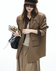 IAMXIAA Oversized Checked Blazer Jacket