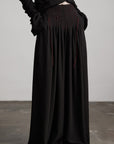 DOINDULGE Wide-Leg Trousers with Red Stitch Detailing