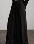 DOINDULGE Wide-Leg Trousers with Red Stitch Detailing