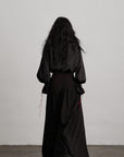 DOINDULGE Wide-Leg Trousers with Red Stitch Detailing