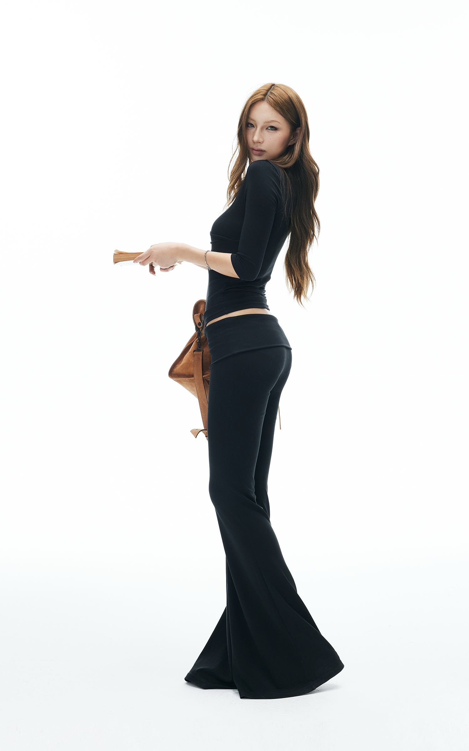 IAMXIAA V-Neck T-Shirt &amp; Flared Pants Set