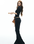 IAMXIAA V-Neck T-Shirt & Flared Pants Set