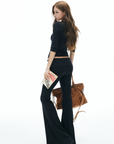 IAMXIAA V-Neck T-Shirt & Flared Pants Set