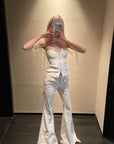 Rase le sol Knotted Detail Flared Casual Pants