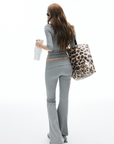 IAMXIAA V-Neck T-Shirt & Flared Pants Set