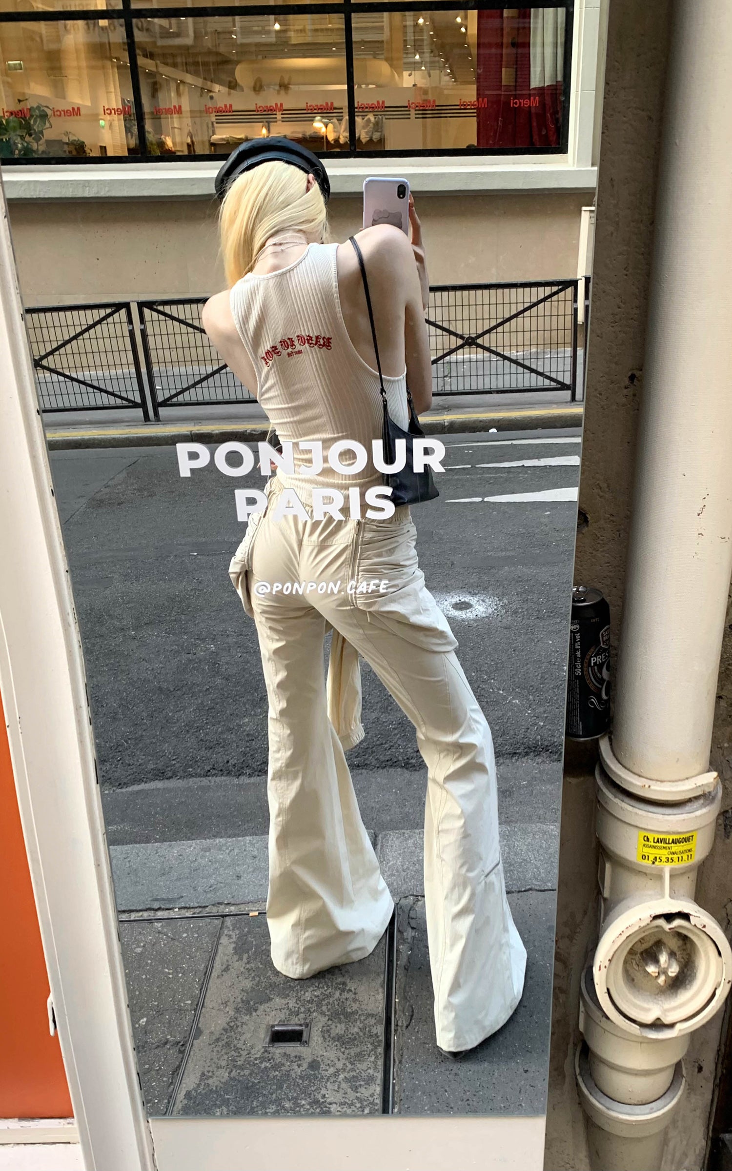 Rase le sol Knotted Detail Flared Casual Pants