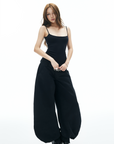 IAMXIAA Wide Balloon Pants with Button Detail High Waist Streetwear Style
